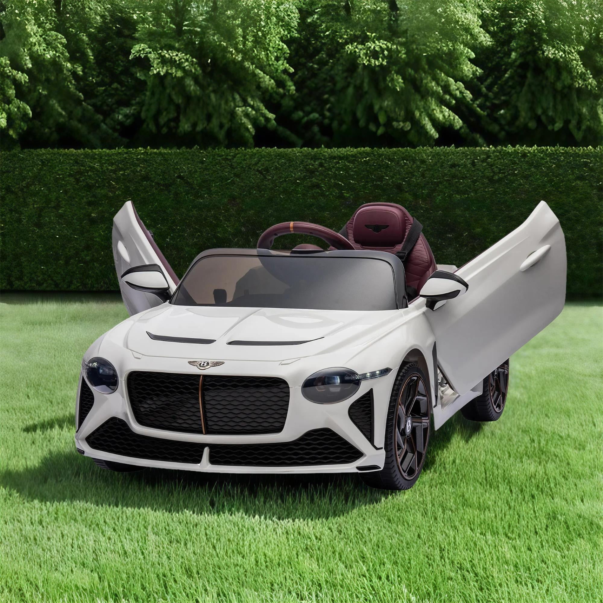 CIPACHO Licensed Bentley Mulsanne 12 V Kids Electric Ride On Cars Battery Powered Sports Car Toy, Parents Control, Sound System, White CIPACHO Licensed Bentley Mulsanne 12 V Kids Electric Ride On Cars Battery Powered Sports Car Toy, Parents Control, Sound System, White