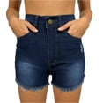 thumbnail image 2 of Wutalume Jeans for Women Denim Shorts Comfort Stretch, Slim Fit Jean Shorts for Summer Casual Wear with Light Wash,Dark Blue S, 2 of 5