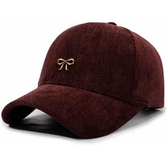 shanyuz Corduroy Baseball Cap for Women Chic Bow Tie Headwear Trucker Hats Outdoor