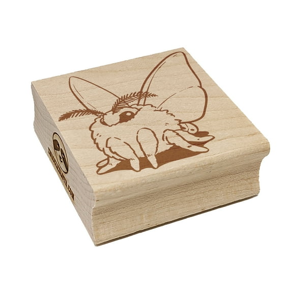 Fluffy Poodle Moth Square Rubber Stamp Stamping Scrapbooking Crafting - Small 1.25in