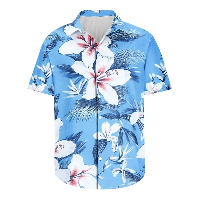 UVEASISHA Hawaiian Shirt for Men Lightweight Casual Floral Beach
