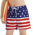thumbnail image 2 of Toddler Boys Swim Trunks Quick Dry Boys Swim Shorts with Mesh Liner Beach Toddler Boys Bathing Suit Flag 2T, 2 of 7