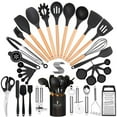 thumbnail image 1 of Kitchen Utensils Set 44 Pcs Non Stick Silicone Cooking Utensils Set with Wooden Handle Kitchen Gadgets Tools Set for Nonstick Cookware Christmas Decor Fall Decor, 1 of 7