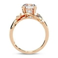 thumbnail image 4 of AFFY Solitaire Bypass Floral Engagement Ring for Women, Center 7.5mm Round Cut Lab Created Moissanite Ring in 10K Solid Rose Gold Size-10, 4 of 6