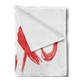 thumbnail image 2 of XOXO Soft Flannel Fleece Throw Blanket, Lipsticked Woman Biting Lips Simplistic Design Feminine Fantasy, Cozy Plush for Indoor and Outdoor Use, 50" x 70", Dark Coral Vermilion, by Ambesonne, 2 of 5