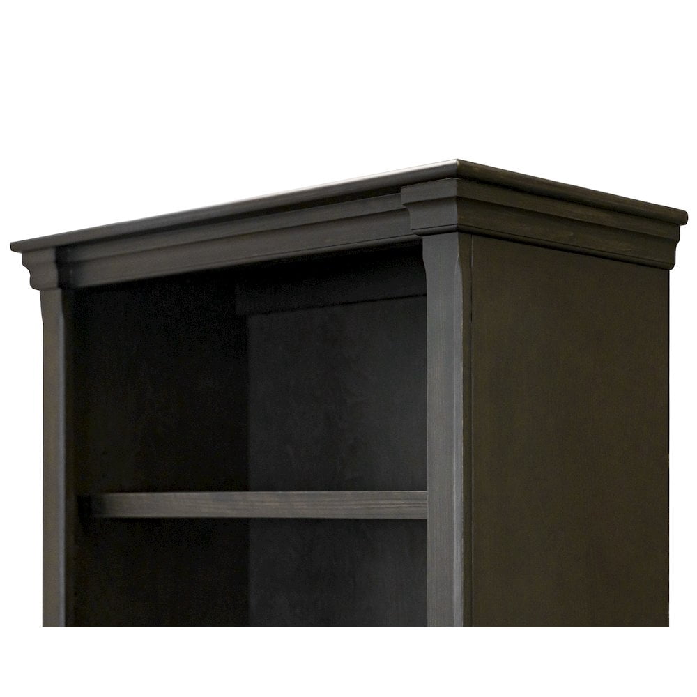 Traditional Wood Bookcase With Doors Office Shelving Storage Cabinet Dark Brown