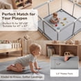 thumbnail image 3 of Baby Play Mat, Caveen Vegan Leather Baby Floor Mat Playpen Mat, Thicken Soft Crawling Mat for Infant, Wipe-Clean, 50"x 50", Gray, 3 of 7