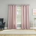 thumbnail image 5 of Sun Zero Roxy Generation Slub Texture Tacked Bow Semi-Sheer Tie Top Curtain Panel, 50"W x 63"L, Pink, 5 of 8