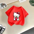 thumbnail image 4 of Bonita camiseta de verano de la marca de dibujos animados de Sanrio Hello Kitty Cate para niñas, camiseta de moda informal de calle, camiseta de cuello redondo para niñas, 4 of 5
