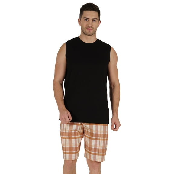 Inkmeso Printed Elastic Waist Shorts For Men Loungewear W/ Pockets Cotton Resort Shorts