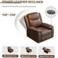thumbnail image 3 of JERFIT Power Swivel Recliner Chair with USB Charging Port, 360 Degree Swivel Electric Rocker Recliner with Overstuffed Padding, Ergonomic Lumbar Support for Living Room, Dark Brown, 3 of 6