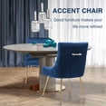 thumbnail image 5 of Foredo Velvet Dining Chair Set of 2, Upholstered Modern Dining Chair with Gold Legs,Side Chair for Dining Room Living Room, Dark Blue, Tufted Back, 5 of 8