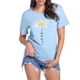 thumbnail image 3 of Trendfront Womens Daisy T-Shirt Flower Graphic Print Tee Crewneck Short Sleeve Summer Loose Fit Casual Pullover Daily Classic Tops, 3 of 8