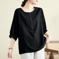 thumbnail image 5 of Raeneomay Oversized T Shirts for Womens Women's Spring Summer Casual Short Sleeve Round-Neck Solid Color Loose One Size Blouse Tops, 5 of 5