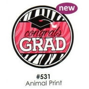 Animal Print Congrats Grad Cake Decoration Edible Frosting Photo Sheet