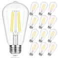 thumbnail image 1 of Bombillas LED Edison TOBUSA Vintage ST58, 6,5 W, 5000 K, 900 lm, paquete de 12, 1 of 8