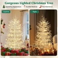 thumbnail image 5 of 4ft Pre-lit Christmas Tree,Hinged Xmas Tree 280 Snow Flocked Branch Tips,230 Warm White LED Lights,for Home Holiday Party,White, 5 of 8