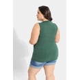 thumbnail image 6 of TIYOMI Ladies Plus Size 4X Tank Tops Army Green Sleeveless Tunics Guipure Shirts Lace Trim V Neck Camisoles Summer Tank Tops 4XL 24W 26W, 6 of 8