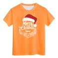 thumbnail image 5 of Ulanda Toddler Boys Girls Christmas Shirt Kids Xmas Tshirt Cotton Short Sleeve Tee Top 2-7 Years (Orange, 11-12 Years), 5 of 5