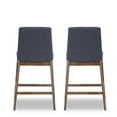 thumbnail image 3 of Ashcroft Diana Square Fabric Upholstered Counter Stool in Dark Gray (Set of 2), 3 of 4
