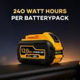 thumbnail image 3 of 60V Max 12Ah Battery - Compatible with DW 20V/60V Tools, Compatible with DCB612 DCB606 DCB609, Extended Runtime & Overload Protection, 2 Pack, 3 of 6
