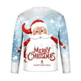 thumbnail image 4 of IROINNID Christmas Sweater for Men Round Neck Pullover 3D Snow Printed Realistic Print Tops,Light Blue, 4 of 5