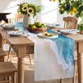 thumbnail image 2 of Blue Beach Coastal Cotton Linen Table Runner for Dining Kitchen, Summer Ocean Seaside Nautical Wedding Outdoor Party Tablerunners Decoration, Dresser Scarf Coffee Tablecloth Runners 13x48 Inches, 2 of 9