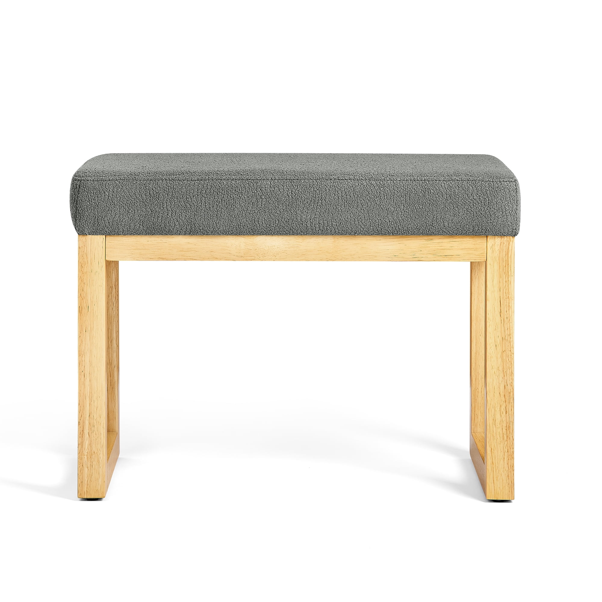 Bench, Entryway Bench, Shoe Storage Stool with Solid Wood Frame, Soft Loop Yarn Cushion and Modern Design, for Hallway Mudroom, Dark Gray