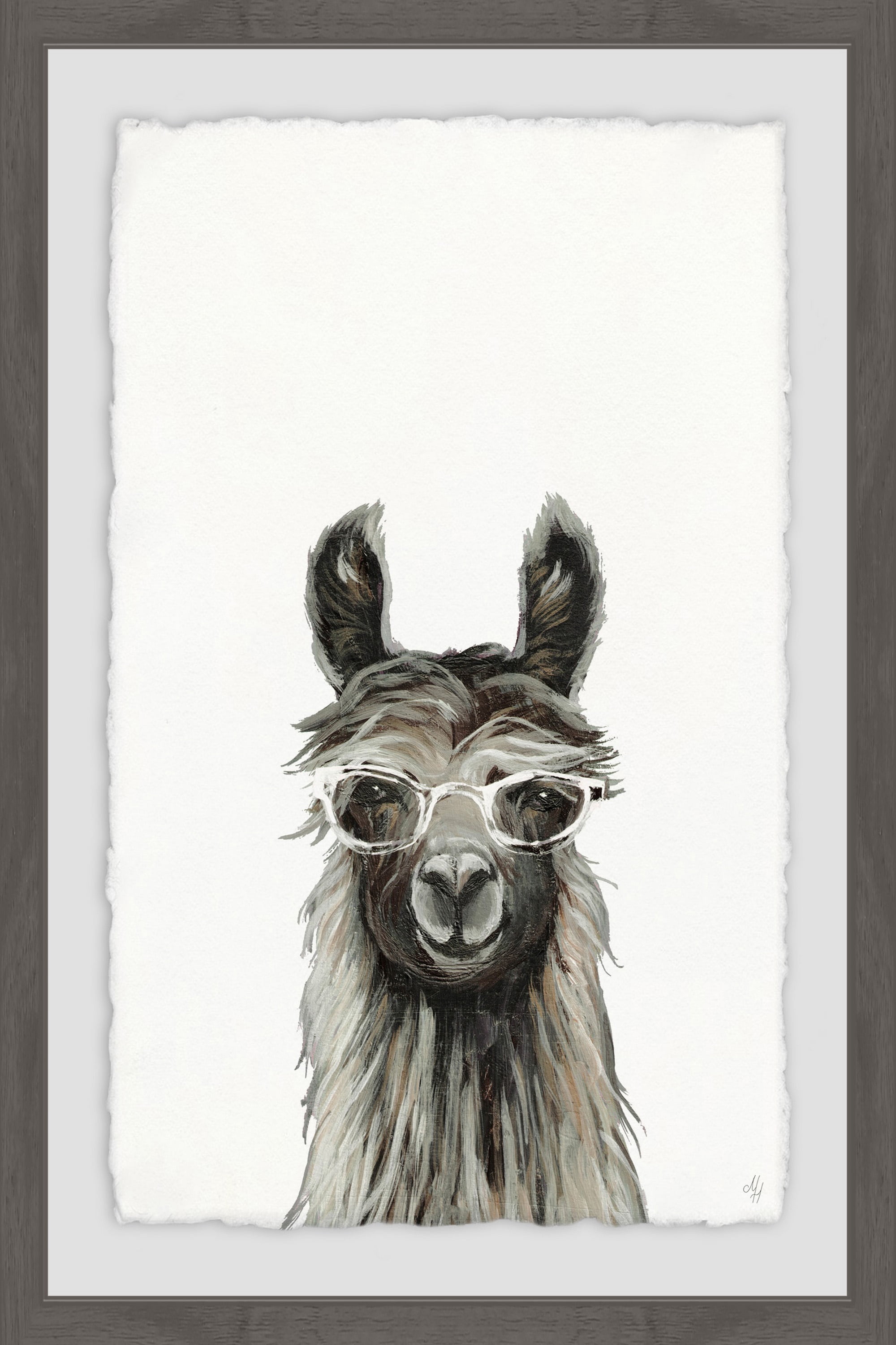 Happy Llama Framed Painting Print
