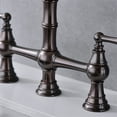 thumbnail image 3 of Cfowner Brass Bridge Kitchen Faucet, Kitchen Sink Faucet with Pull-Out Side Spray, Oil-Rubbed Bronze, 3 of 8