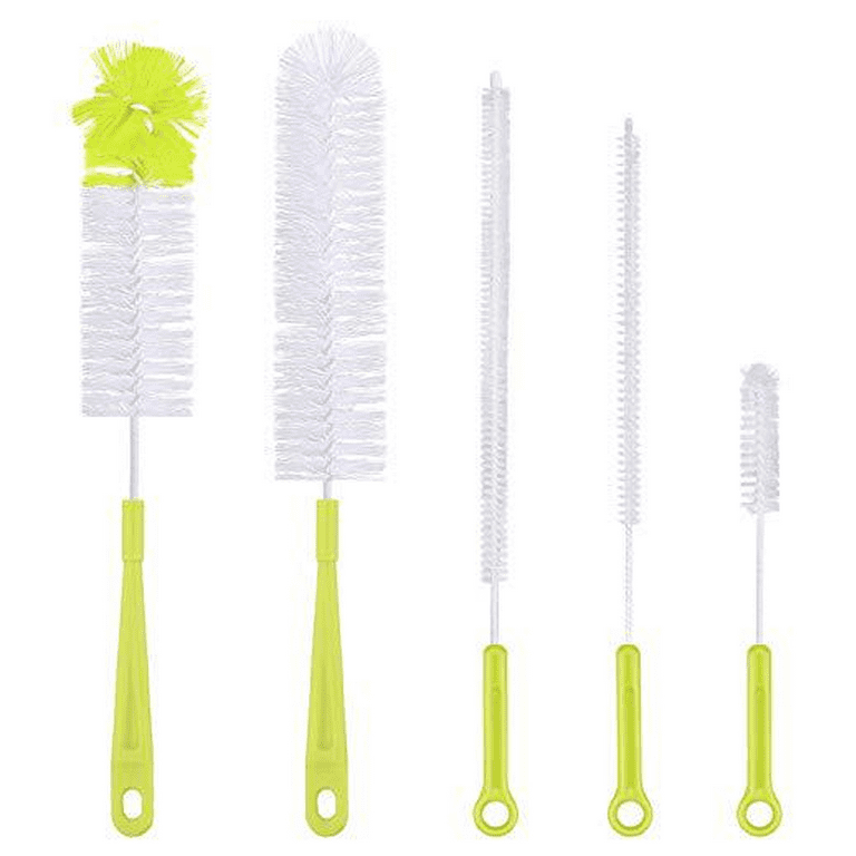 NewFerU Wire Bottle Cleaning Brush Set Small Large Thin Long Handle,  Utility Cleaner Bendable Flexible for