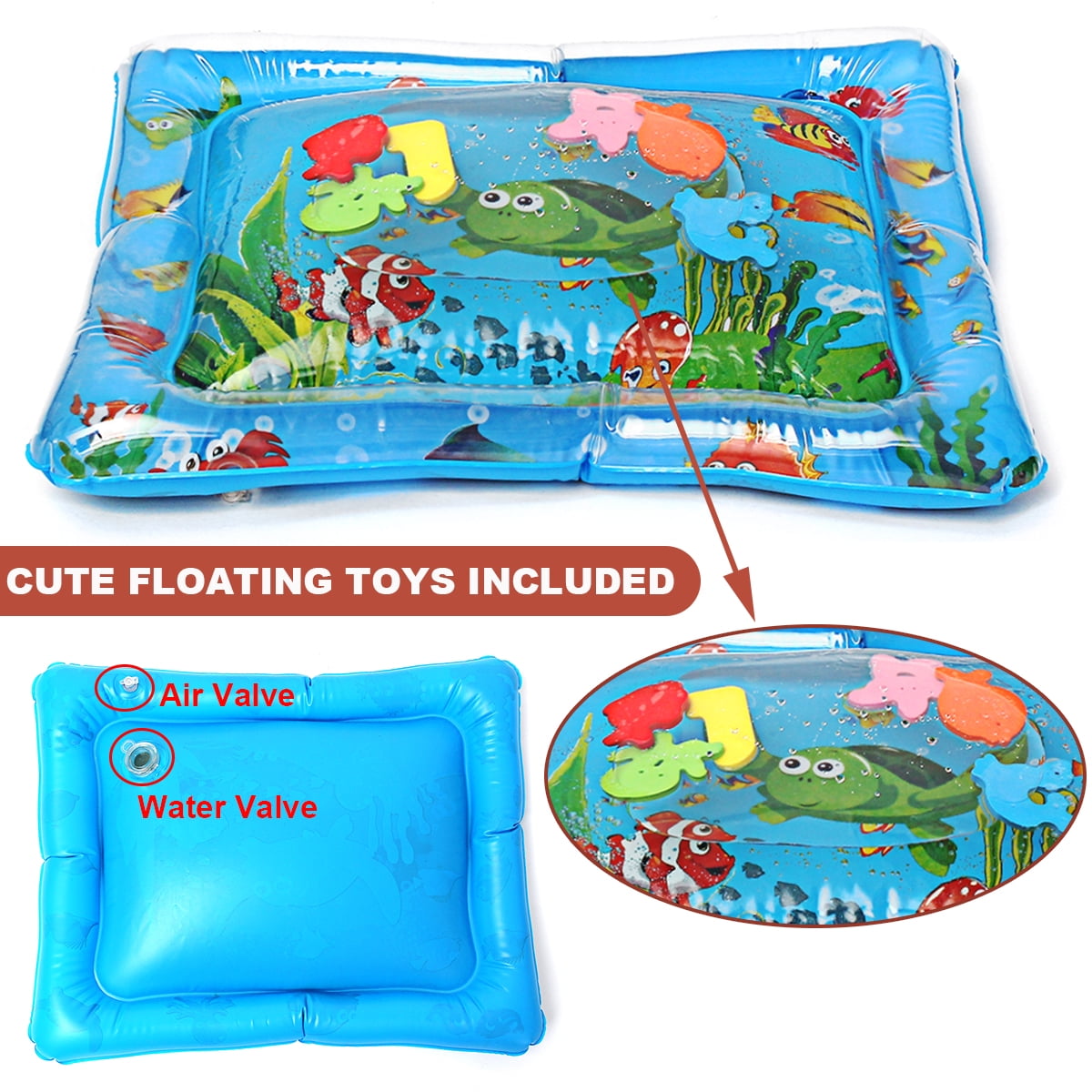 Inflatable Baby Water Mat, PVC Water Mat Fun Activity Play Center for