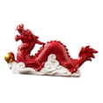 thumbnail image 4 of Figura de dragón chino Estatua de dragón chino Recuerdo de riqueza Figura de Feng Shui rojo, 4 of 9