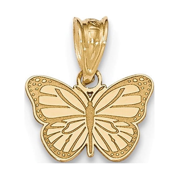 14K Yellow Gold Charm Pendant Laser Cut Butterfly