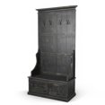 thumbnail image 4 of Mary Accent Hall Tree Coat Rack with Bench- 4 Hooks- Farmhouse Black, 4 of 7