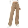 thumbnail image 6 of adviicd Womens Flare Jeans High Waisted Wide Leg Baggy Jean for Women Stretch Denim Pants (Khaki, M), 6 of 9