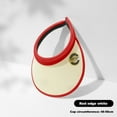 thumbnail image 4 of Partheme 6 Inch Brim Summer Hollow Top Sun Hat, UV Protection Anti Ultraviolet Visor for Outdoor Cycling Riding, Breathable Quick Dry Sports Cap for Hiking Travel Gardening, Red, 4 of 4
