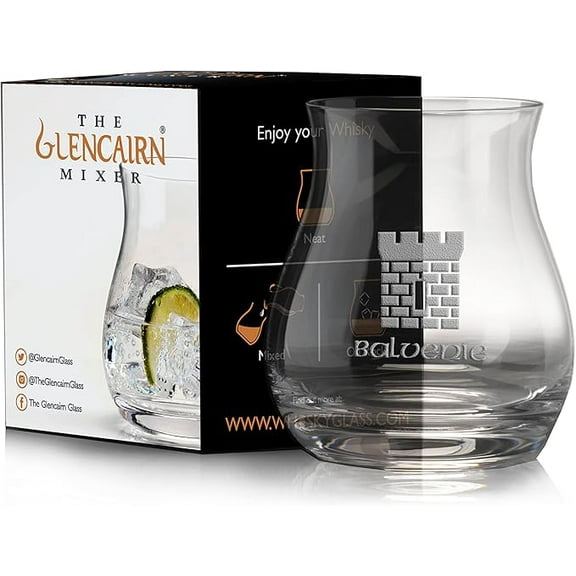 GLENCAIRN BALVENIE CASTLE BRANDED WHISKY MIXER GLASS IN GIFT CARTON