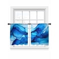 thumbnail image 2 of Watercolors Blue Printing Sheer Curtains 54 Inches Long 2 Panels Modrn Art Light Filtering Semi Sheer Window Curtains Drapes for Bedroom Living Room 52"x54", 2 of 7