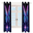 thumbnail image 4 of Dreamy Purple Butterfly Pattern (48)-2 2pcs Blackout Curtains For Living Room Bedroom Grommet Top Window Set for Left And Right Biparting Open, 4 of 6
