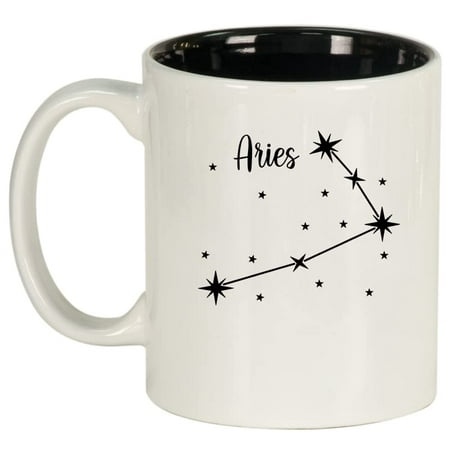 

Star Zodiac Horoscope Constellation Ceramic Coffee Mug Tea Cup Gift (11oz White) (Aries)