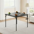 thumbnail image 2 of Aoile 33.6" Folding Card Table, Portable Board Game Table with PU Soft Cushion & Anti-slip Foot Covers, Metal Foldable Table for Home, Parties, Picnics, Black, 2 of 9
