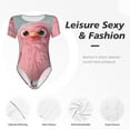 thumbnail image 4 of Fotbe Adorable Pink Fluffy Birds Body de Mujer con Cuello Redondo y Mangas Cortas, Sin Mangas Ajustado, Suave, Cómodo y Básico-X-Large, 4 of 7