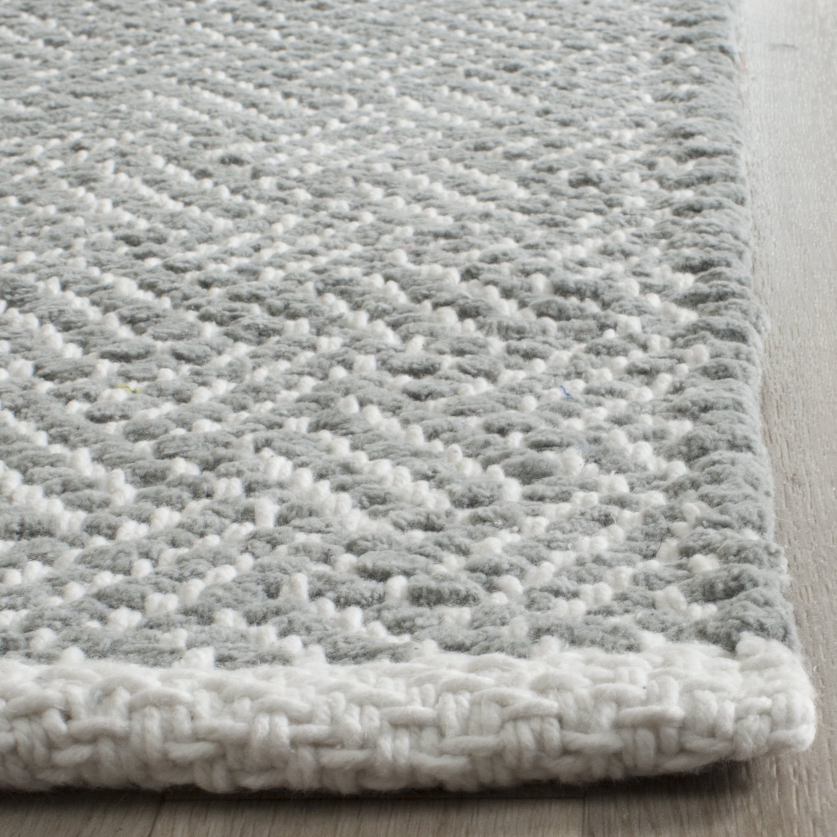 SAFAVIEH Boston Donnchad Geometric Cotton Runner Rug, Grey, 2'3" x 11'