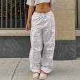 thumbnail image 3 of Autumn New Fashion Women's Loose Straight Overalls Women's High Waist Wide Leg Pants Drawstring Pockets Street Casual Y2k Women's Pants-1-L, 3 of 4