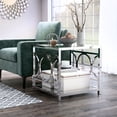 thumbnail image 2 of Furniture of America Hirsh Glass Top End Table, Chrome, 2 of 7