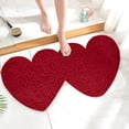 thumbnail image 1 of Alfombras de baño AnyDesign para San Valentín, con doble corazón, color rojo, 1 of 7
