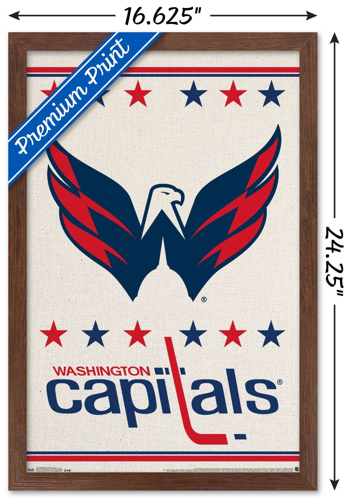 NHL Washington Capitals - Logo 14 Wall Poster, 14.725" x 22.375", Framed