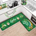 thumbnail image 2 of St Patricks Day Kitchen Rugs Mat Set of 2 St Patricks Day Rug Green Shamrock Gnomes Non-Slip Washable Kitchen Floor Mats for Sink Home Decor, 2 of 6
