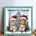 thumbnail image 2 of Hilo Algodón Bordado Cgtredaw Punto Cruz Tigre Navideño Impreso 18 Quilates 30x30cm, 2 of 9